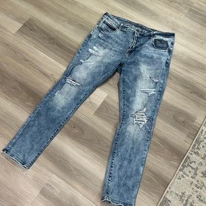 American Eagle distressed acid washed flex skinny Jean